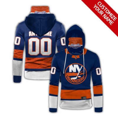 New York Islanders Nhl Ice Hockey Team Logo Team Navy Jersey Style Custom Number Name For Islanders Fans Gaiter Hoodie GH0349