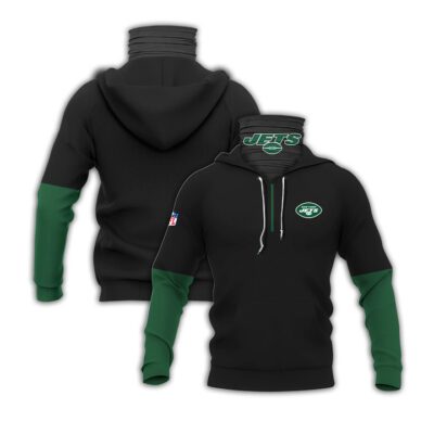 New York Jets Nfl Team Black 3D Allover Jersey Style Gift For New York Jets Fans Gaiter Hoodie GH0909