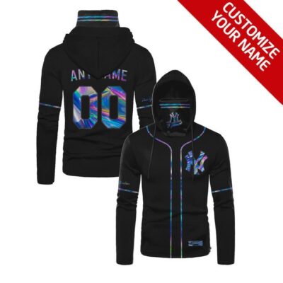 New York Yankees Mlb Baseball Team Black Personalized Number Name Jersey Style Gift For Yankees Fans Gaiter Hoodie GH0856