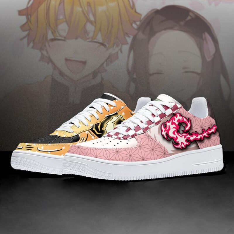 Nezuko and Zenitsu Air Force 1 Sneakers Custom Skill Demon Slayer Shoes 2