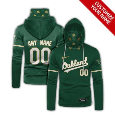 Oakland Athletics Mlb Baseball Team Logo Green Jersey Style Custom Number Name For Athletics Fans Gaiter Hoodie GH0526