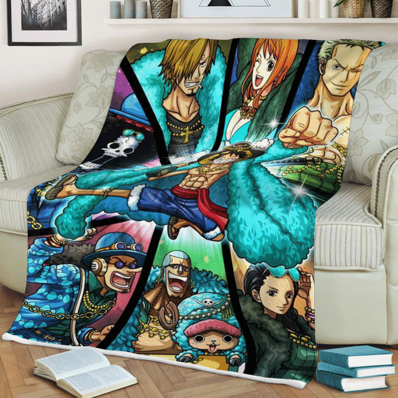One Piece Anime All Characters Ver3 Gift For Fan Comfy Sofa Throw Blanket Gift 1