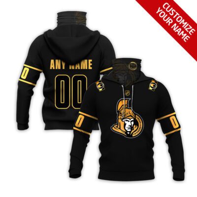 Ottawa Senators Nhl Ice Hockey Team Logo Black Jersey Style Custom Number Name For Senators Fans Gaiter Hoodie GH0327