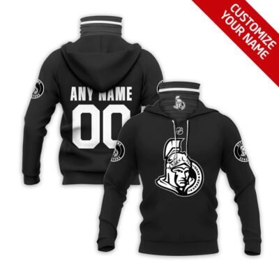 Ottawa Senators Nhl Ice Hockey Team Logo Black Jersey Style Custom Number Name For Senators Fans Gaiter Hoodie GH0444