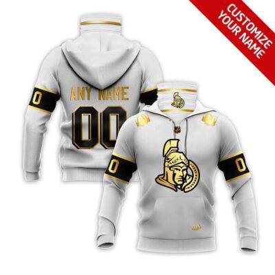 Ottawa Senators Nhl Ice Hockey Team Logo White Jersey Style Custom Number Name For Senators Fans Gaiter Hoodie GH0283