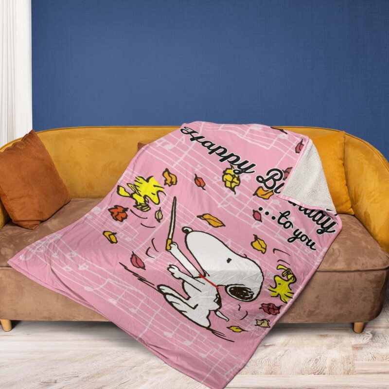 Peanuts Snoopy Happy Birthday To You Blanket Peanuts Snoopy Birthday Gift Comfy Sofa Throw Blanket Gift 2