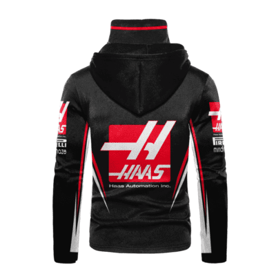 Personalized Haas F1 Team Racing Haas Automation Gaiter Hoodie 776 2