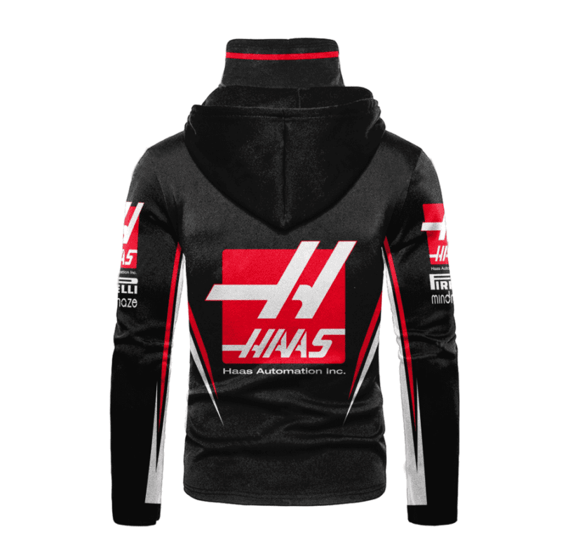 Personalized Haas F1 Team Racing Haas Automation Gaiter Hoodie 776 2