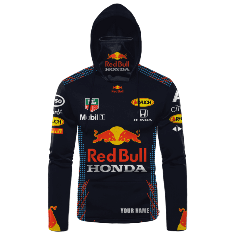Personalized Red Bull Honda Racing Mobil1 Gaiter Hoodie 749 1
