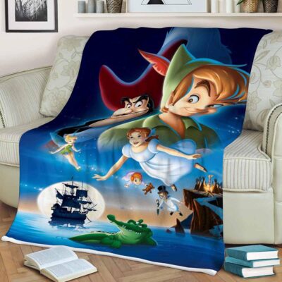 Peter Pan Movie Fan Gift, Peter Pan and James Hook Comfy Sofa Throw Blanket Gift 1 Peter Pan and James Hook Comfy Sofa Throw Blanket Gift