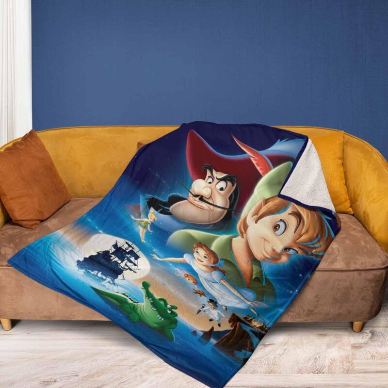 Peter Pan Movie Fan Gift Peter Pan and James Hook Comfy Sofa Throw Blanket Gift 2