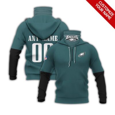 Philadelphia Eagles Nfl Super Bowl Champions Midnight Green Jersey Style Custom Name For Eagles Fans Gaiter Hoodie GH0394