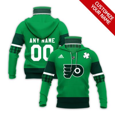 Philadelphia Flyers #00 Nhl Team Green Jersey Style Custom Number Name For Philadelphia Flyers Fans Gaiter Hoodie GH0344