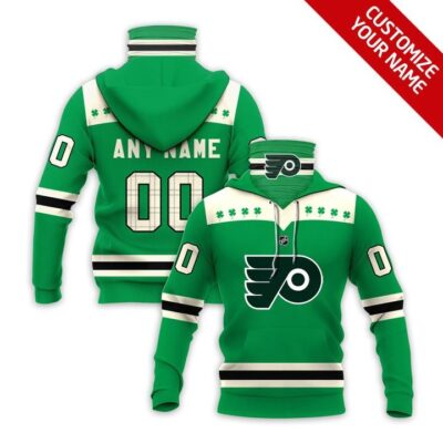Philadelphia Flyers #00 Nhl Team Green Jersey Style Custom Number Name For Philadelphia Flyers Fans Gaiter Hoodie GH0617