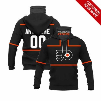 Philadelphia Flyers Nhl Ice Hockey Team Logo Black Jersey Style Custom Number Name For Flyers Fans Gaiter Hoodie GH0646