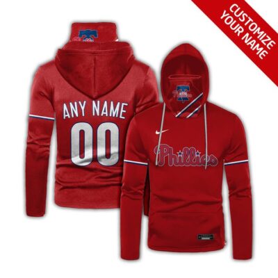 Philadelphia Phillies #00 Mlb Team Red Jersey Style Custom Number Name For Philadelphia Phillies Fans Gaiter Hoodie GH0683