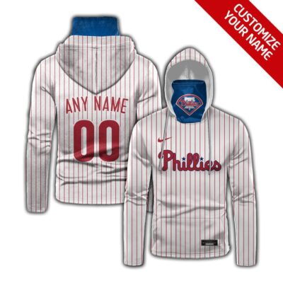 Philadelphia Phillies Mlb Baseball Team Logo White Jersey Style Custom Number Name For Phillies Fans Gaiter Hoodie GH0664