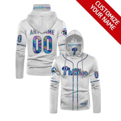 Philadelphia Phillies Mlb Baseball Team White Personalized Number Name Jersey Style Gift For Phillies Fans Gaiter Hoodie GH0525