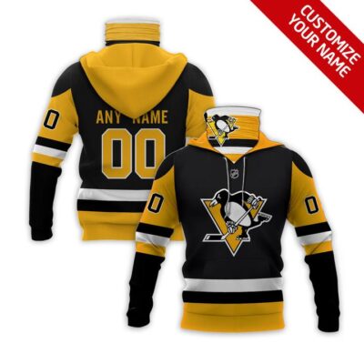 Pittsburgh Penguins Nhl Ice Hockey Team Logo Black Jersey Style Custom Number Name For Penguins Fans Gaiter Hoodie GH0511