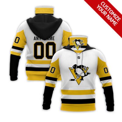 Pittsburgh Penguins Nhl Ice Hockey Team Logo White Jersey Style Custom Number Name For Penguins Fans Gaiter Hoodie GH0475