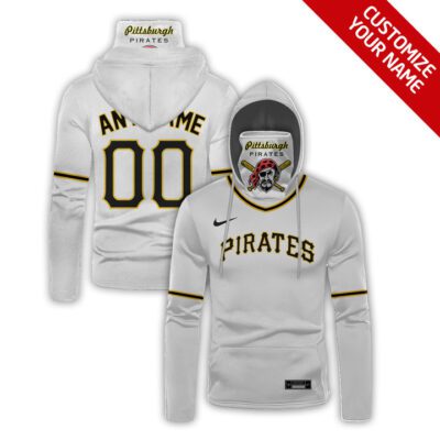 Pittsburgh Pirates Mlb Baseball Team Logo White Jersey Style Custom Number Name For Pirates Fans Gaiter Hoodie GH0509