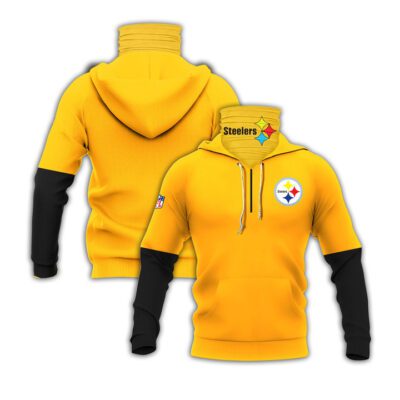 Pittsburgh Steelers Nfl Logo Team 3D Gold Jersey Style Gift For Steelers Fans Gaiter Hoodie GH0930