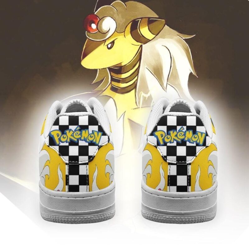 Poke Ampharos Sneakers Checkerboard Custom Pokemon Shoes Air Force 1 Sneakers 2