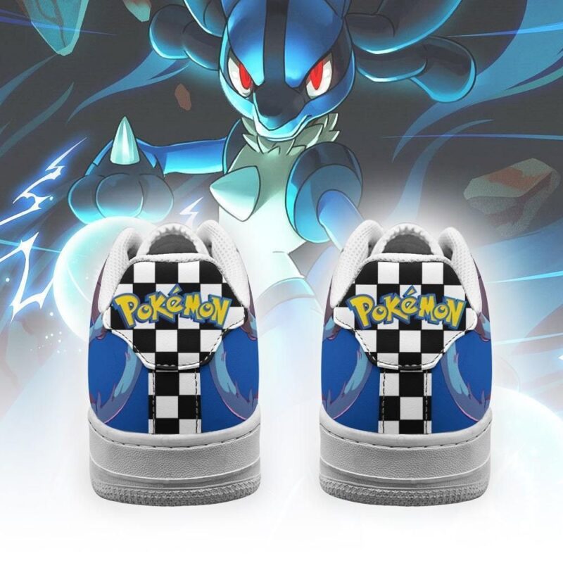 Poke Lucario Sneakers Checkerboard Custom Pokemon Shoes 2