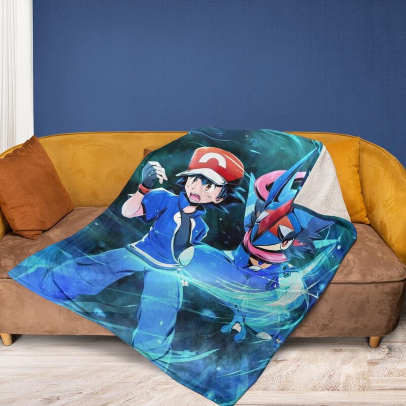 Gekkouga Satoshi Pokemon Anime Comfy Sofa Throw Blanket Gift