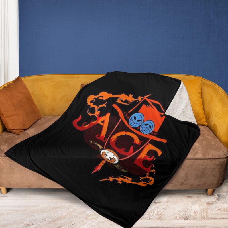 Portgas D. Ace Fire Fist Fan Gift Portgas D. Ace One Piece Anime Comfy Sofa Throw Blanket Gift 2