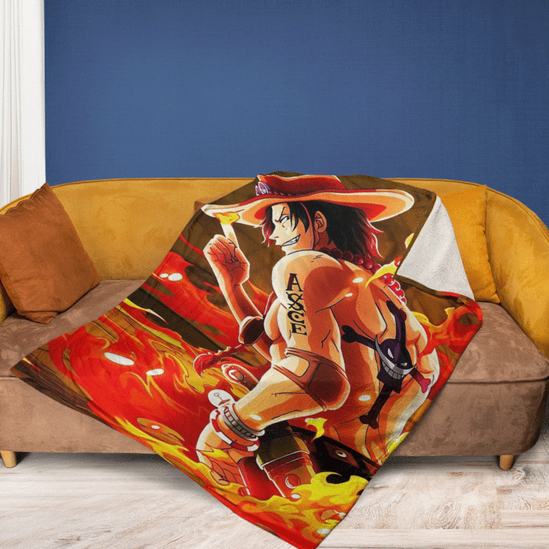 Portgas D. Ace Tattoo manga One Piece Christmas GiftMonkey D. Luffy Gift For Fan Comfy Sofa Throw Blanket Gift 2