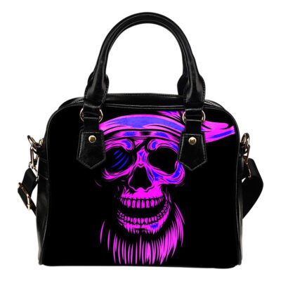 Purple Skull Lady Leather Shoulder Hand Bag SB0080