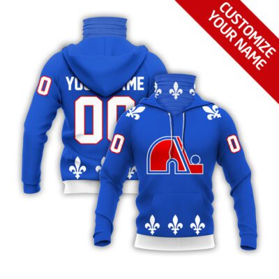 Quebec Nordiques Nhl Ice Hockey Team Logo Blue Jersey Style Custom Number Name For Nordiques Fans Gaiter Hoodie GH0446