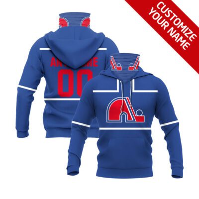 Quebec Nordiques Nhl Ice Hockey Team Logo Blue Jersey Style Custom Number Name For Nordiques Fans Gaiter Hoodie GH0556