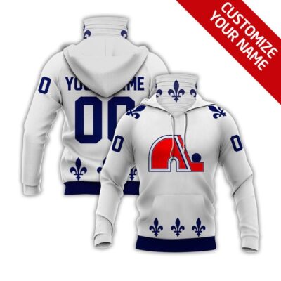 Quebec Nordiques Nhl Ice Hockey Team Logo White Jersey Style Custom Number Name For Nordiques Fans Gaiter Hoodie GH0440