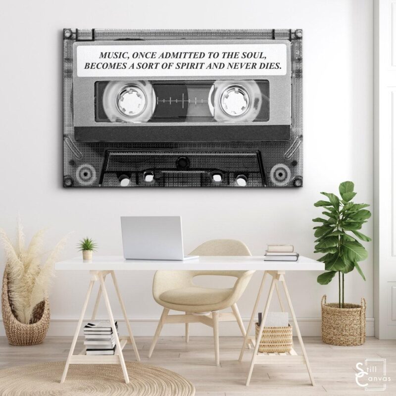 Retro Canvas Art Music Once Admitted To The Soul Cassette Tape Wall Art Framed Canvas Poster Print 3