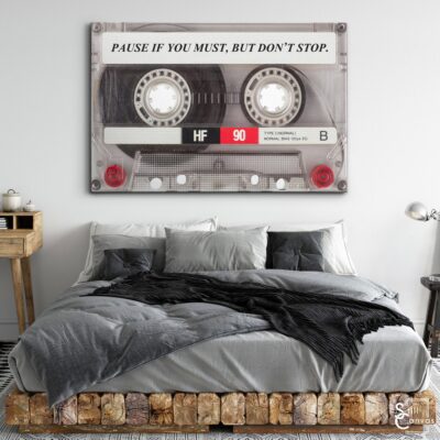Retro Canvas Art - "Pause If You Must" Cassette Tape Motivational Inspirational Wall Art Framed Canvas Poster Print 3 Retro Canvas Art Pause If You Must Cassette Tape Motivational Inspirational Wall Art Framed Canvas Poster Print 3