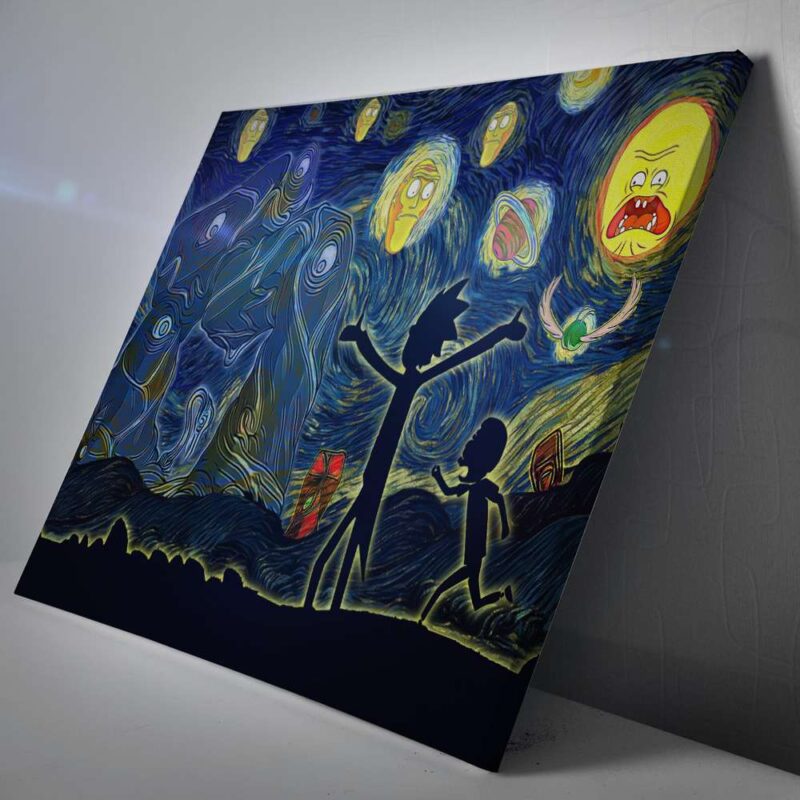 Rick and Morty Starry Night Canvas Poster Print Wall Art Decor 1