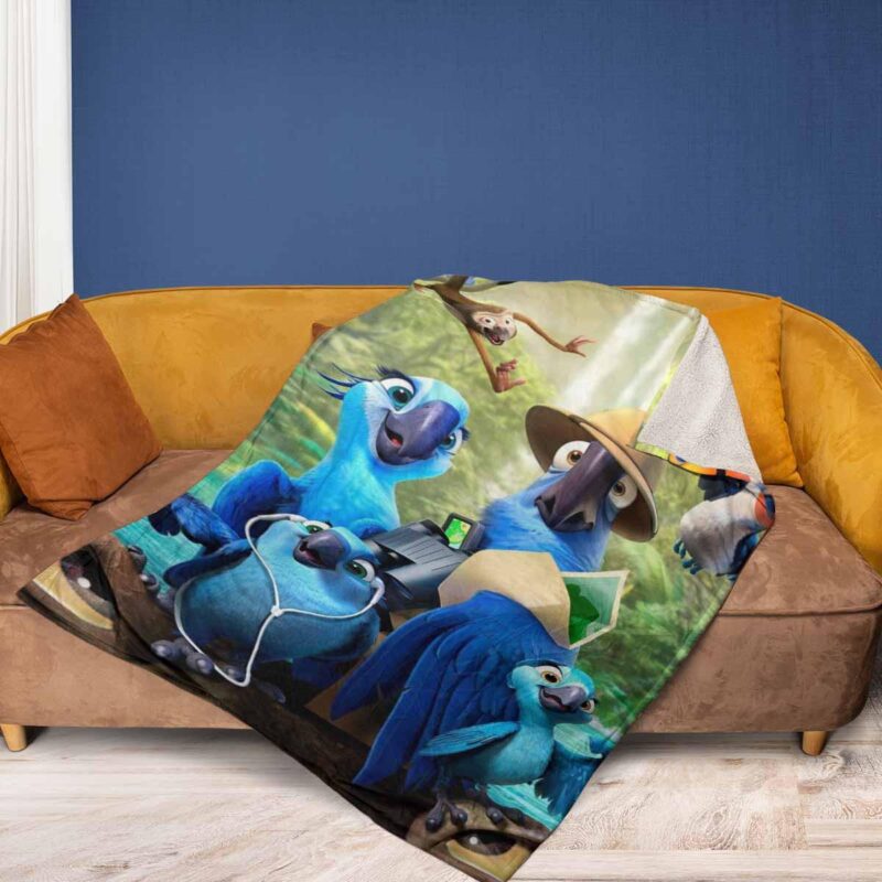 Rio 2 Film Fan Gift Blu Jewel Tiago and Bia Angry Birds Rio Film Comfy Sofa Throw Blanket Gift 2