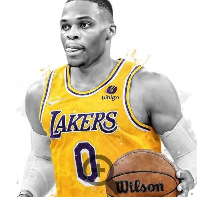 Russell Westbrook Los Angeles Poster, Canvas, Basketball Print, Sports Wall Art 1 Canvas