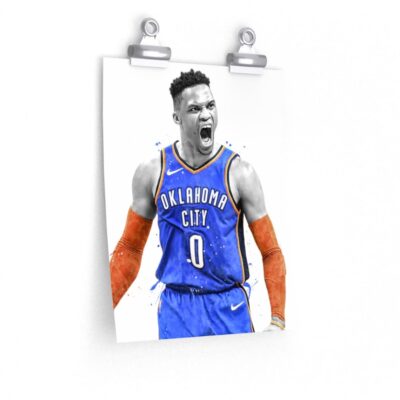Russell Westbrook Oklahoma City Poster, Canvas, Basketball Print, Sports Wall Art 2 Basketball Print