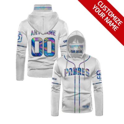 San Diego Padres #00 3D Personalized White Jersey Style Custom Number Name For Padres Fans Gaiter Hoodie GH0945