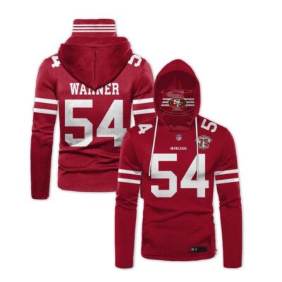 San Francisco 49Ers Fred Warner #54 Nfl Super Bowl Champions Red Jersey Style Gift For 49Ers And Warner Fans Gaiter Hoodie GH0189