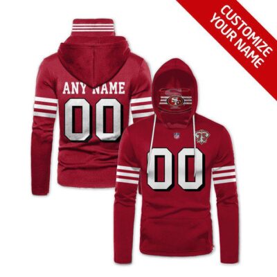 San Francisco 49Ers Nfl American Football Team Logo Red Jersey Style Custom Number Name For 49Ers Fans Gaiter Hoodie GH0197