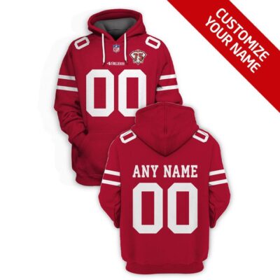 San Francisco 49Ers Nfl American Football Team Logo Red Jersey Style Custom Number Name For 49Ers Fans Gaiter Hoodie GH0417