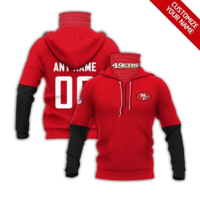 San Francisco 49Ers Nfl American Football Team Logo Red Jersey Style Custom Number Name For 49Ers Fans Gaiter Hoodie GH0665