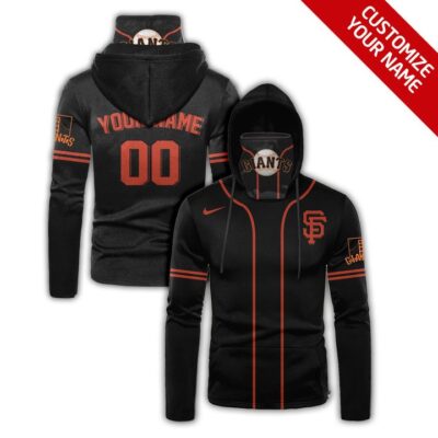 San Francisco Giants #00 Any Name Mlb Team Black Jersey Style Custom Number Name For San Francisco Giants Fans Gaiter Hoodie GH0552