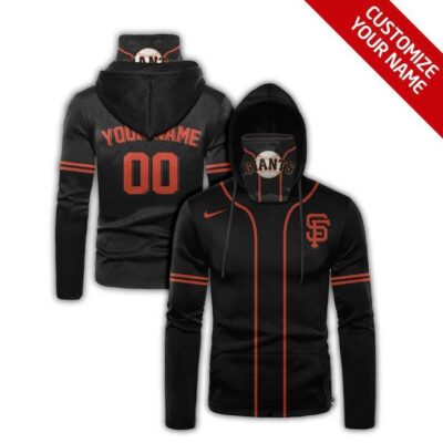 San Francisco Giants #00 Mlb Team Black Jersey Style Custom Number Name For San Francisco Giants Fans Gaiter Hoodie GH0323