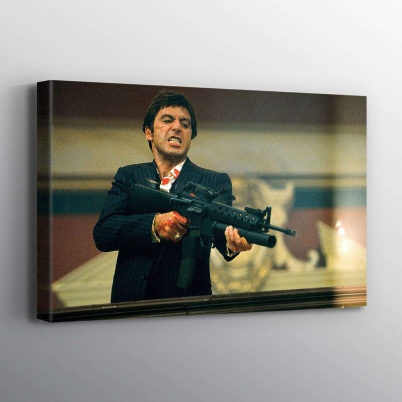 Scarface Al pacino say hello to my little friend Print Wall Art Canvas 1