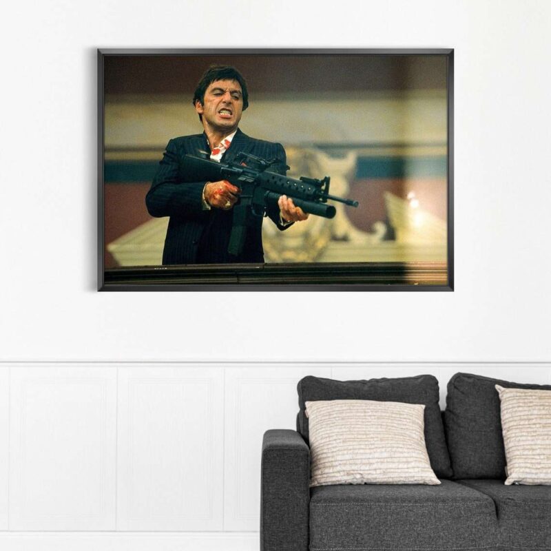 Scarface Al pacino say hello to my little friend Print Wall Art Canvas 2